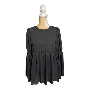 ASOS Maternity Black Chiffon Blouse Size 2 Long Sleeve Top